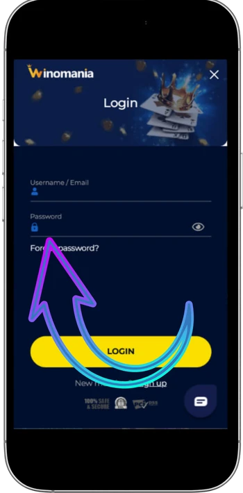 Winamonia enter password