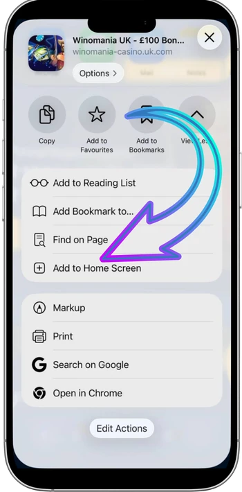 Winomania select add to home